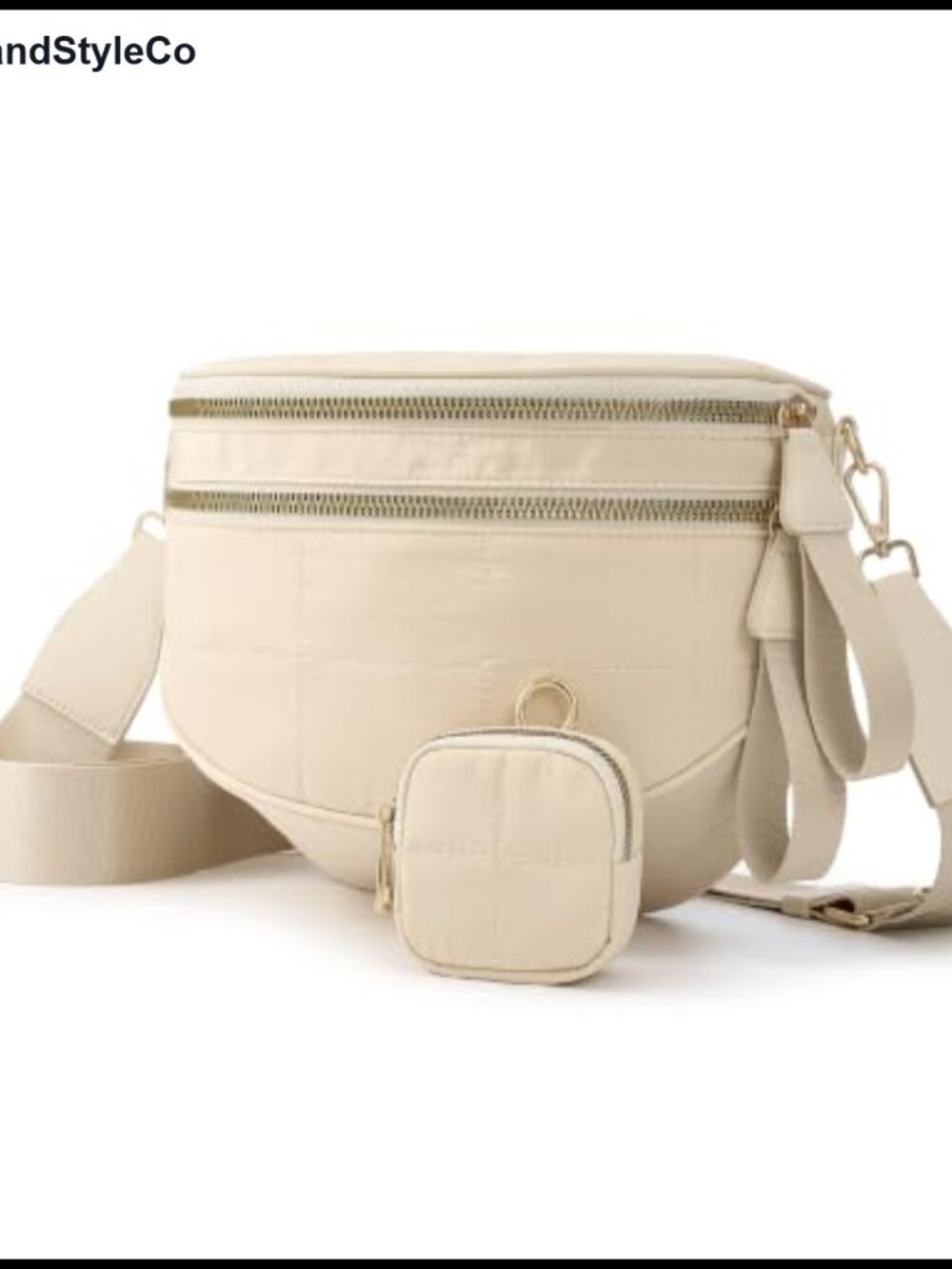 Nylon Puff Crossbody Bum Bag Lightweight Shoulder Purse for Women